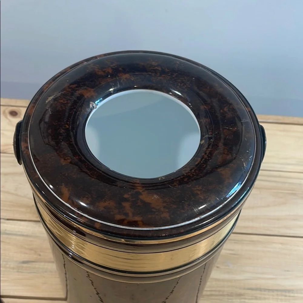 Vintage Brown and Gold Ice Bucket